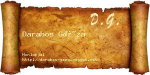 Darabos Géza névjegykártya