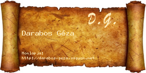 Darabos Géza névjegykártya