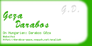 geza darabos business card